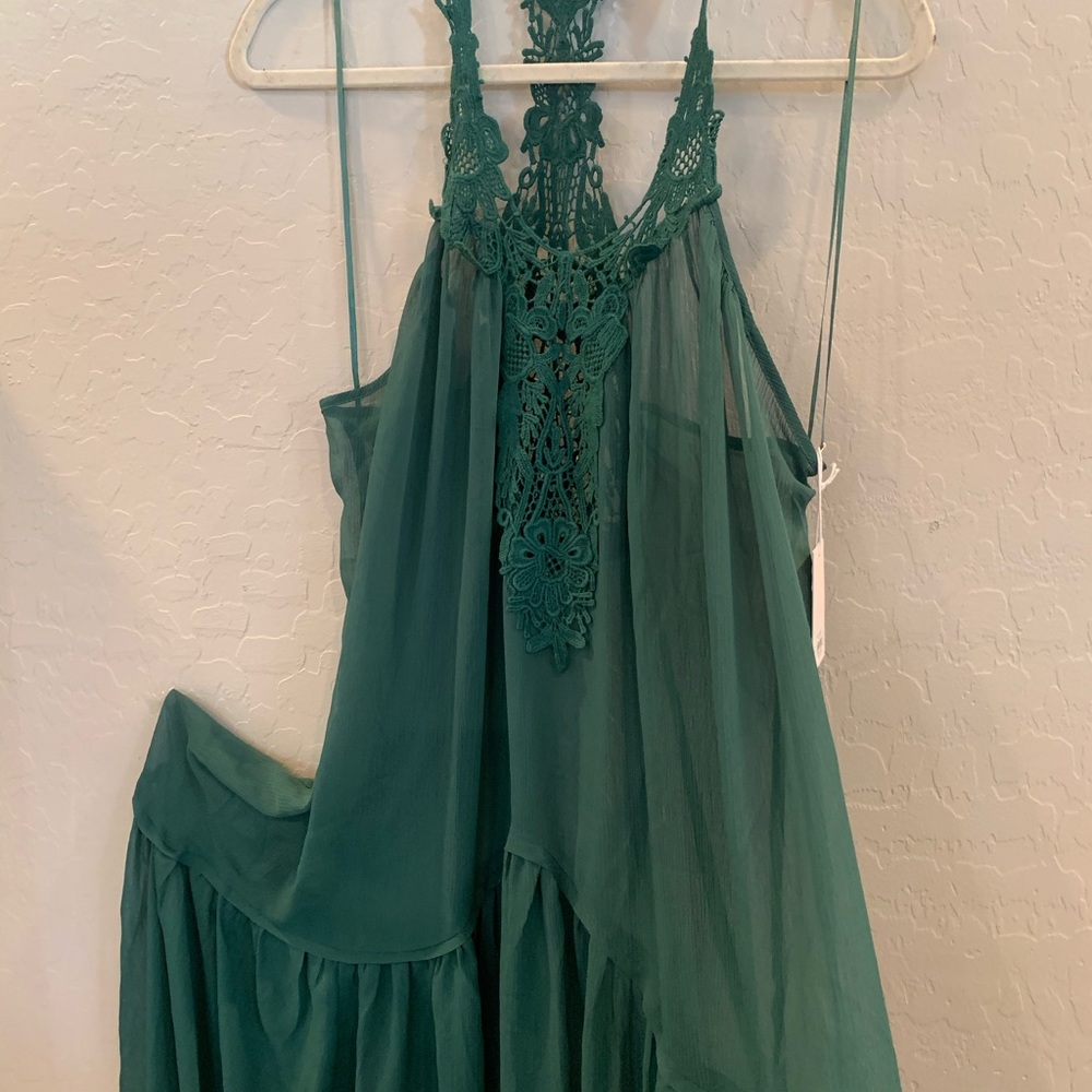 Women’s Lauren Conrad beach green dress crochet